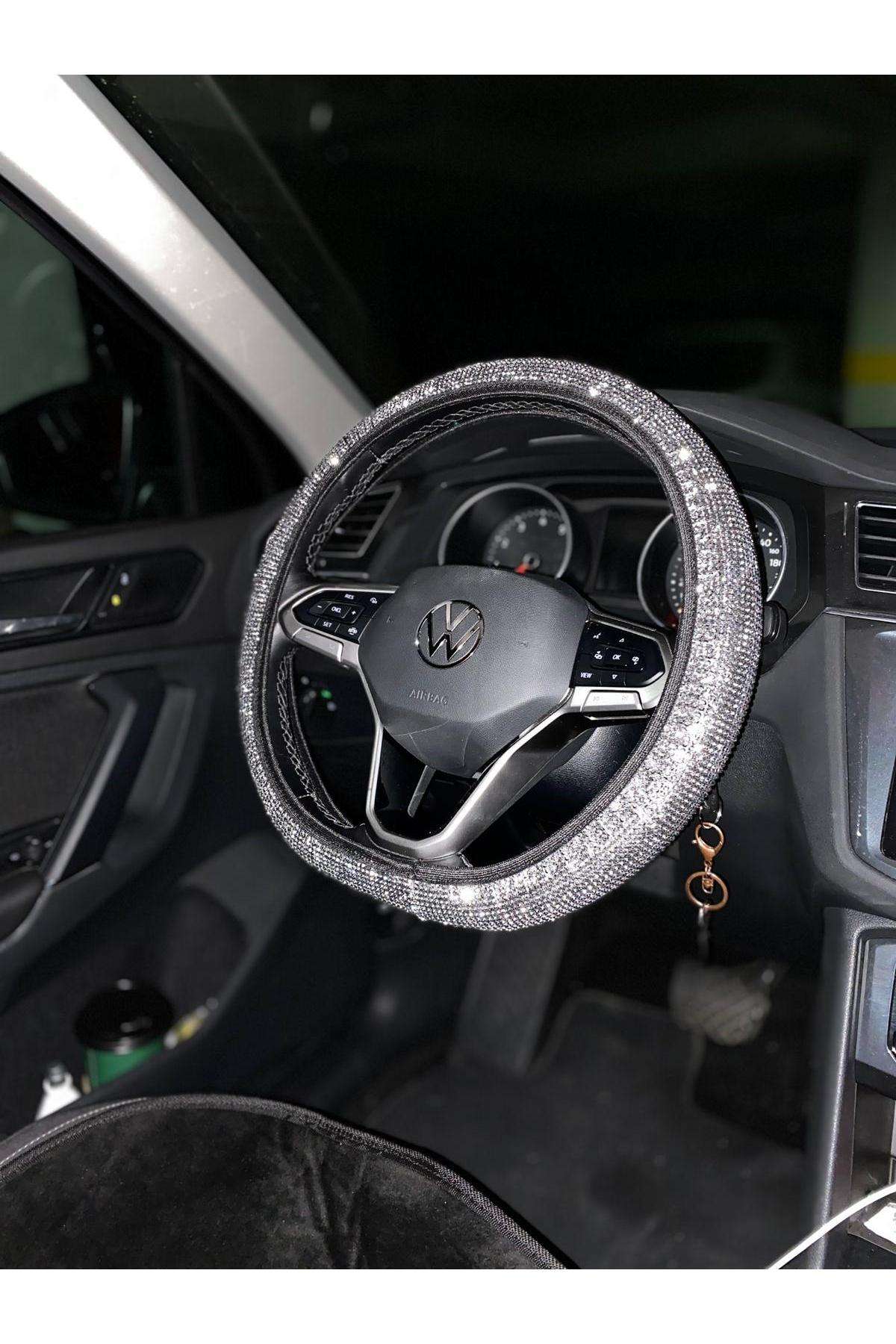 Full Gümüş Taşlı Direksiyon Kılıfı