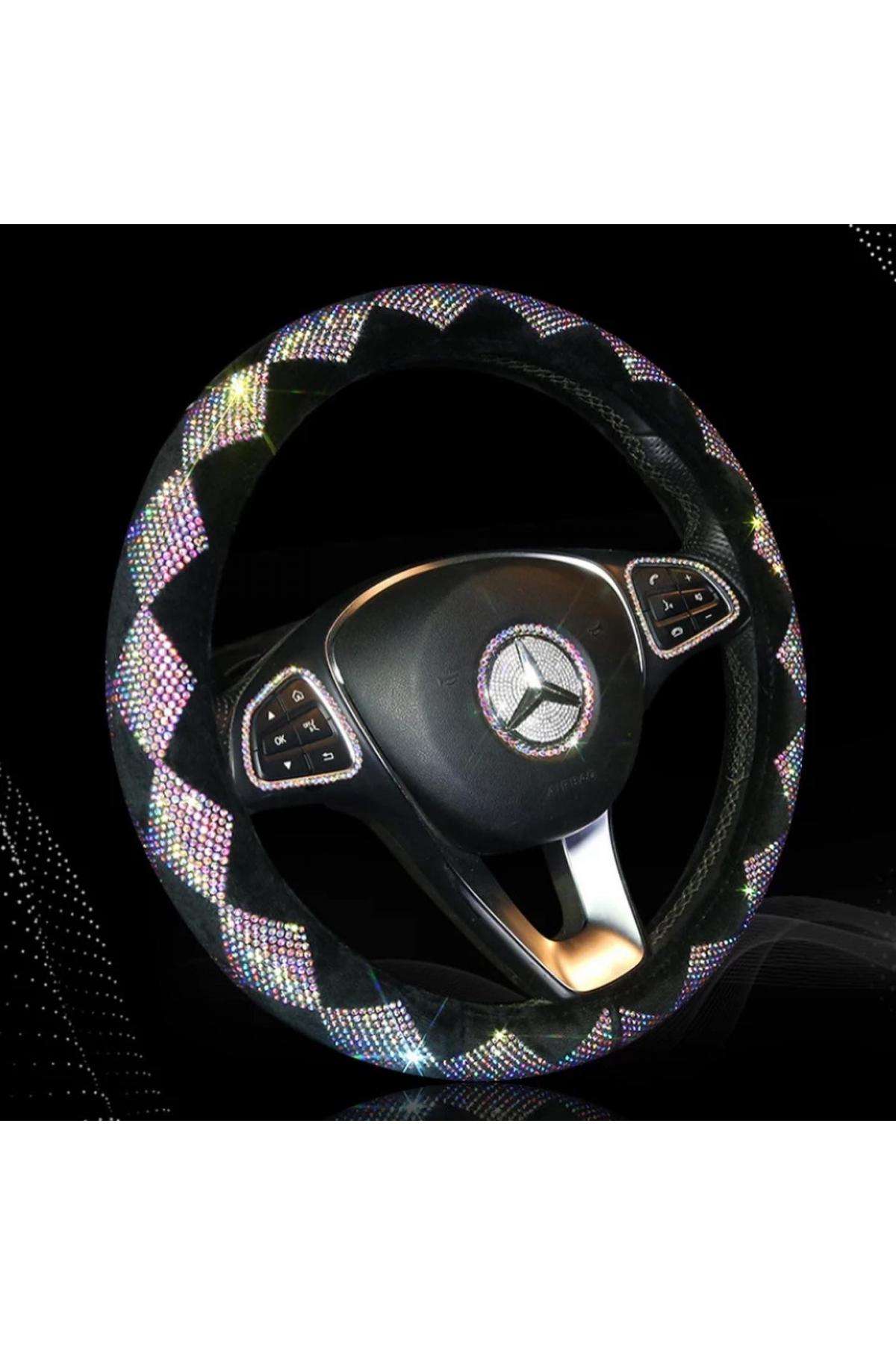 Janjan Swarovski Taşlı Baklava Desenli Direksiyon Kılıfı
