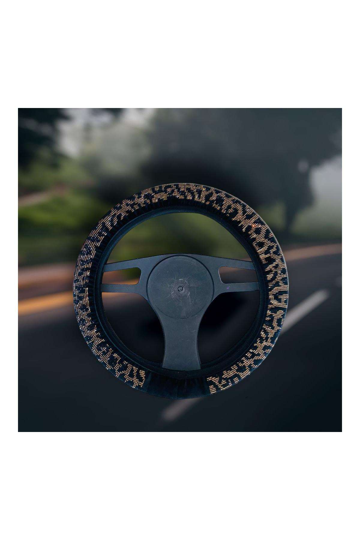 Leopar Model Cristal Taşlı Direksiyon Kılıfı (Peugeot Uygun)