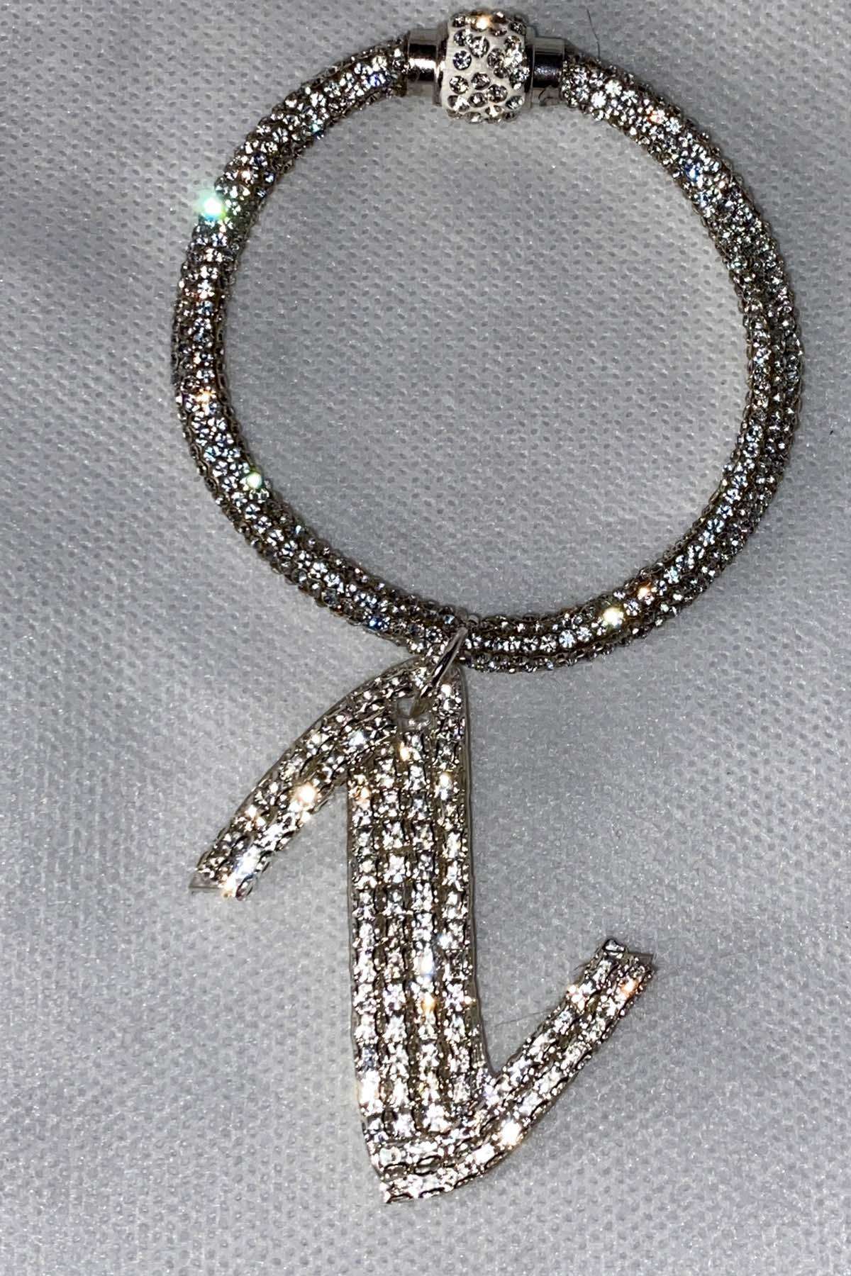 Swarovski Taşlı Bileklik Anahtarlık I Harfli