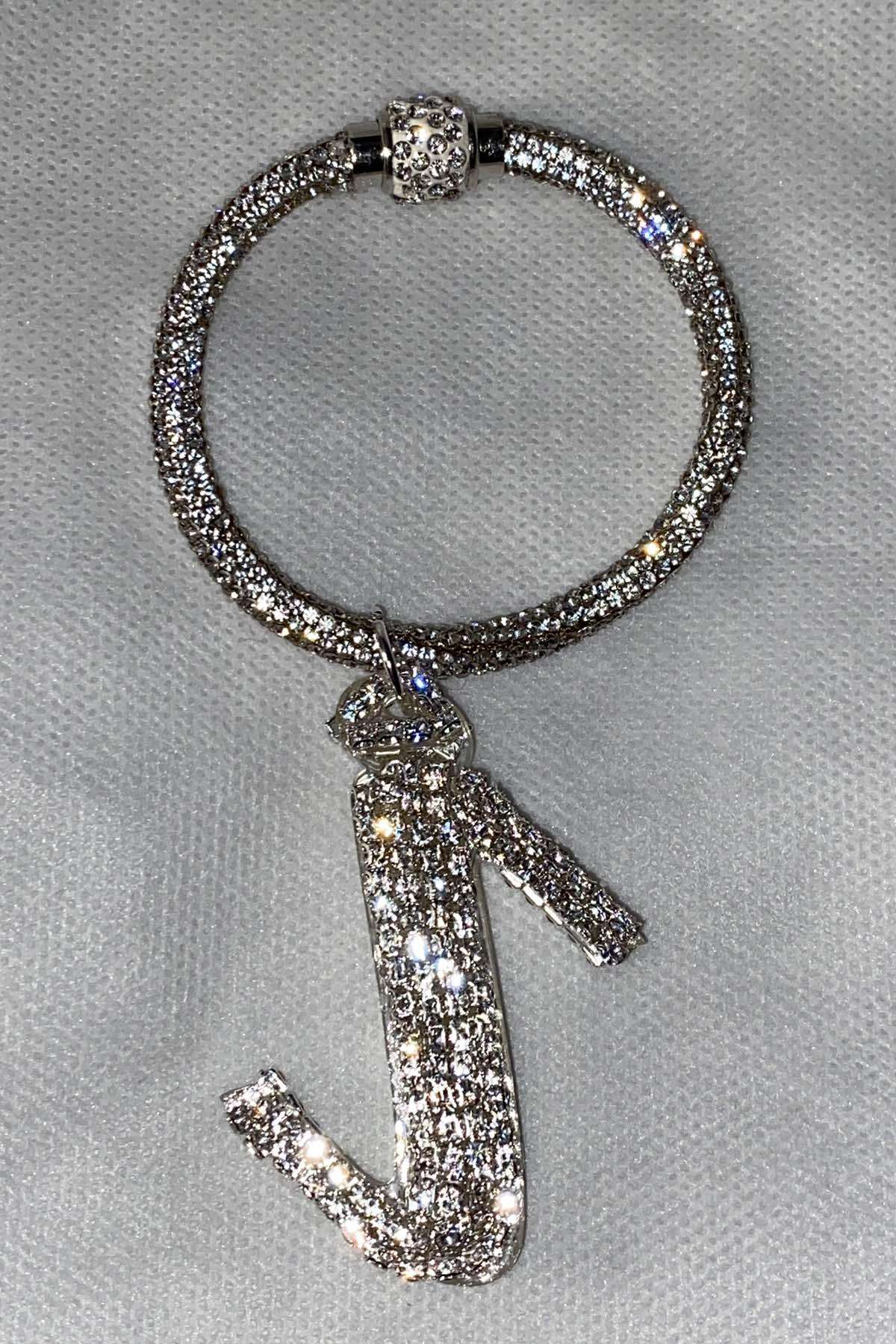 Swarovski Taşlı Bileklik Anahtarlık İ Harfli