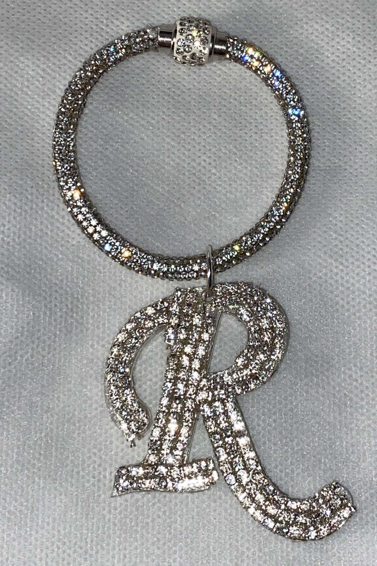 Swarovski Taşlı Bileklik Anahtarlık R Harfli