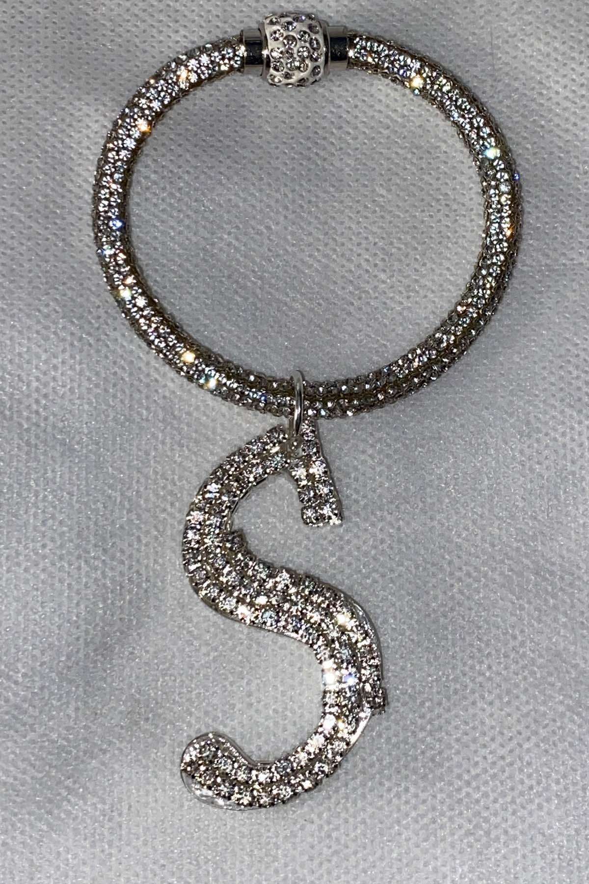 Swarovski Taşlı Bileklik Anahtarlık S Harfli