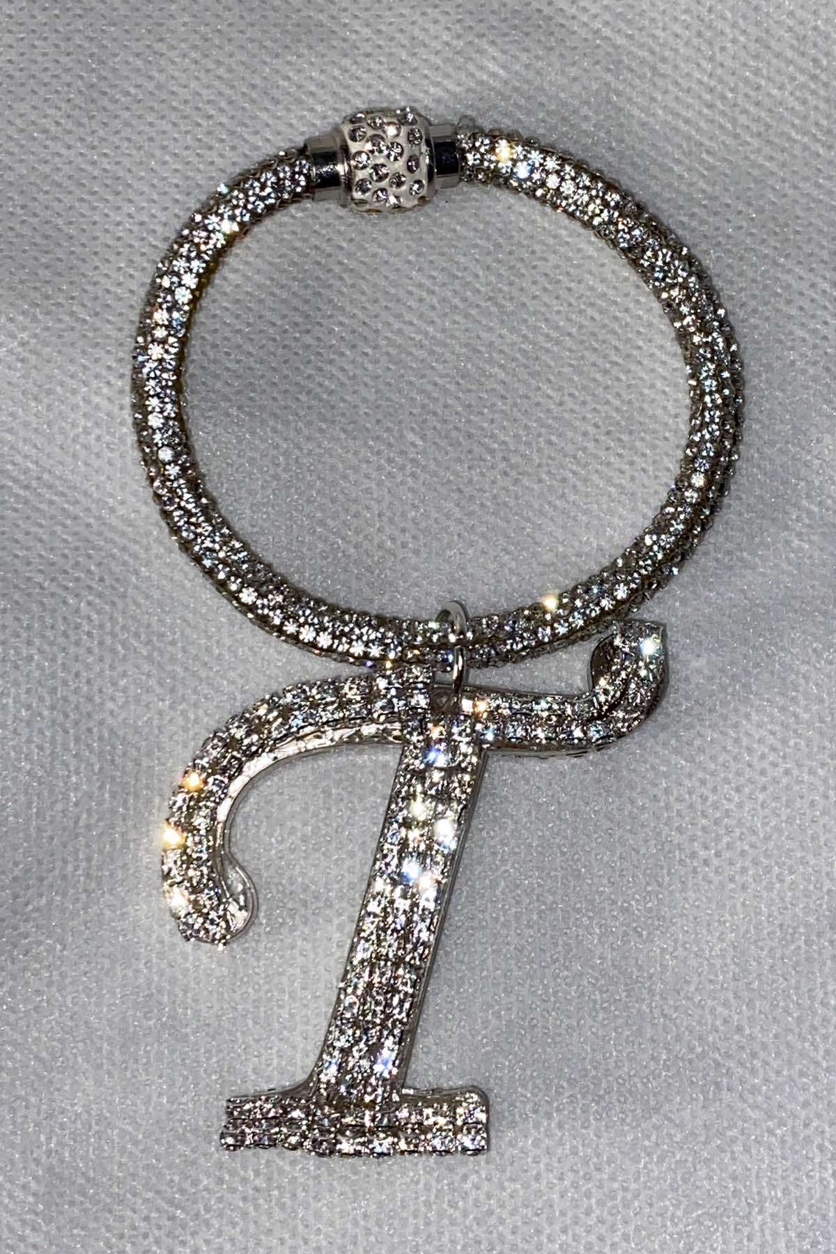 Swarovski Taşlı Bileklik Anahtarlık T Harfli