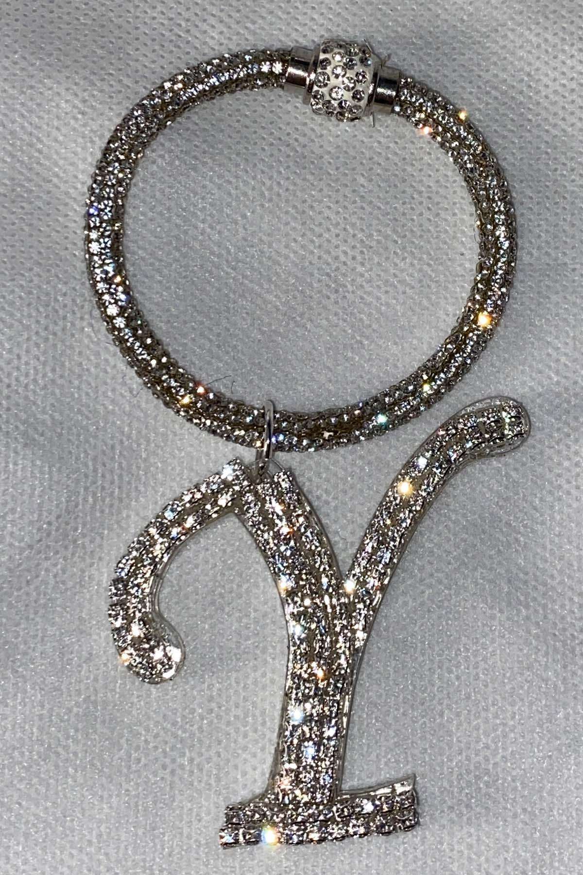 Swarovski Taşlı Bileklik Anahtarlık Y Harfli