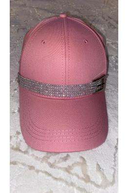 Pembe Swarovski Taşlı Kemer Tokalı Bayan Güneş Şapkası