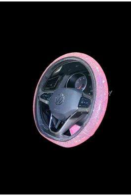 Pembe Taşlı Direksiyon Kılıfı 38-40 Cm