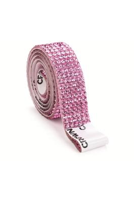 Pembe Taşlı yapışkanlı şerit 6 sıra taş boy 40 cm