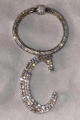 Swarovski Taşlı Bileklik Anahtarlık C Harfli