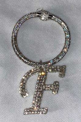 Swarovski Taşlı Bileklik Anahtarlık F Harfli