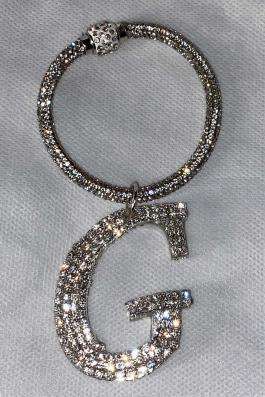 Swarovski Taşlı Bileklik Anahtarlık G Harfli