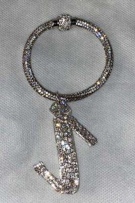 Swarovski Taşlı Bileklik Anahtarlık İ Harfli