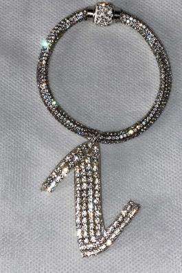 Swarovski Taşlı Bileklik Anahtarlık I Harfli