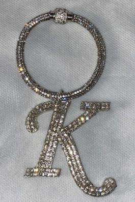 Swarovski Taşlı Bileklik Anahtarlık K Harfli