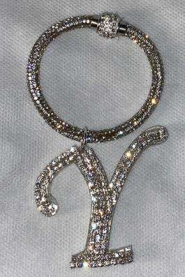 Swarovski Taşlı Bileklik Anahtarlık Y Harfli