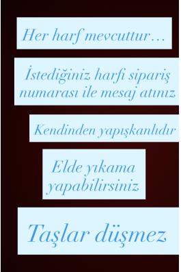 Taşlı kendinden yapışkanlı 5 cm Harfler