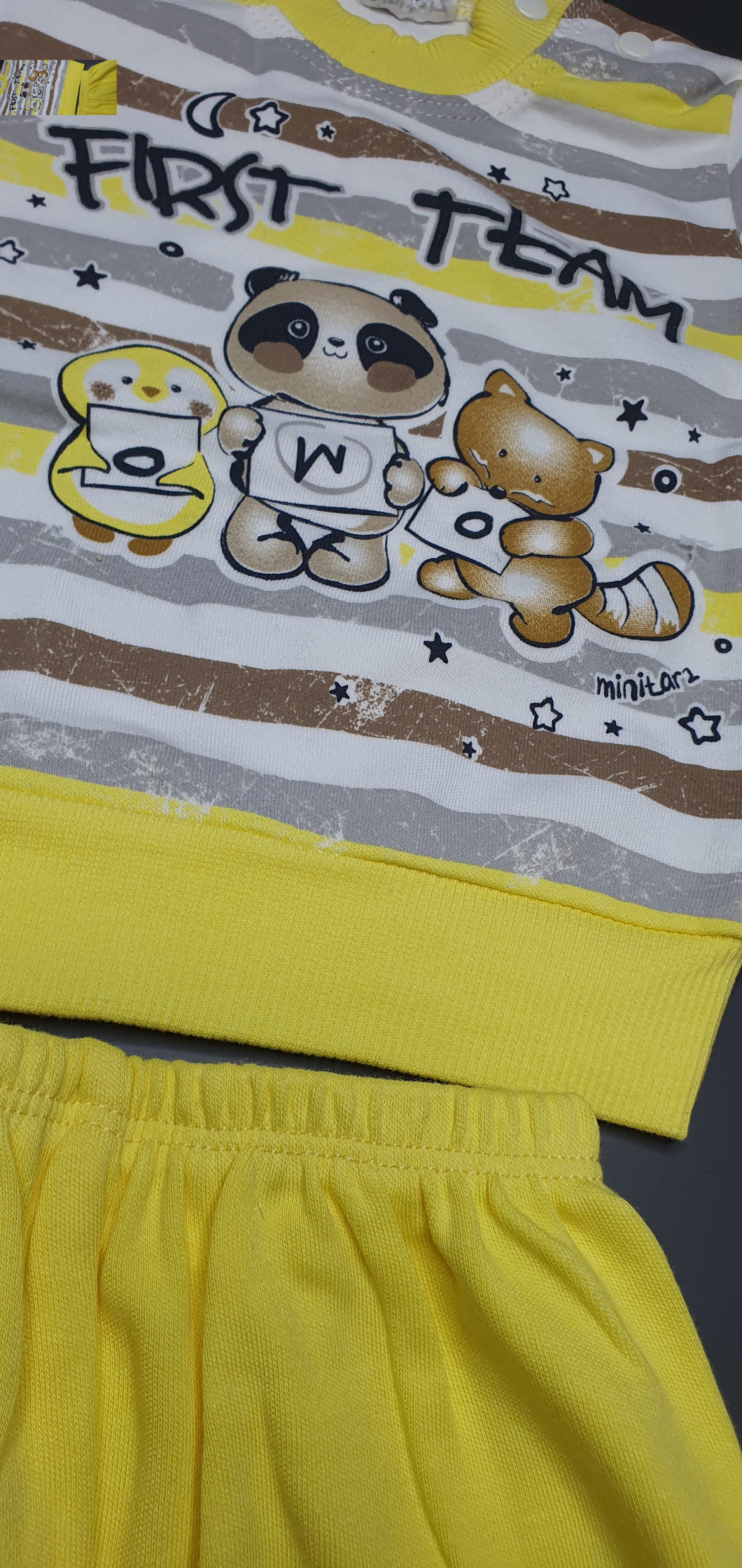 Mini Tarz Çizgili Pijama