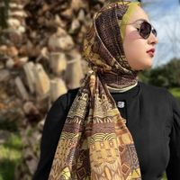 Mozaik Desen Yağ Yeşili Soft Şal